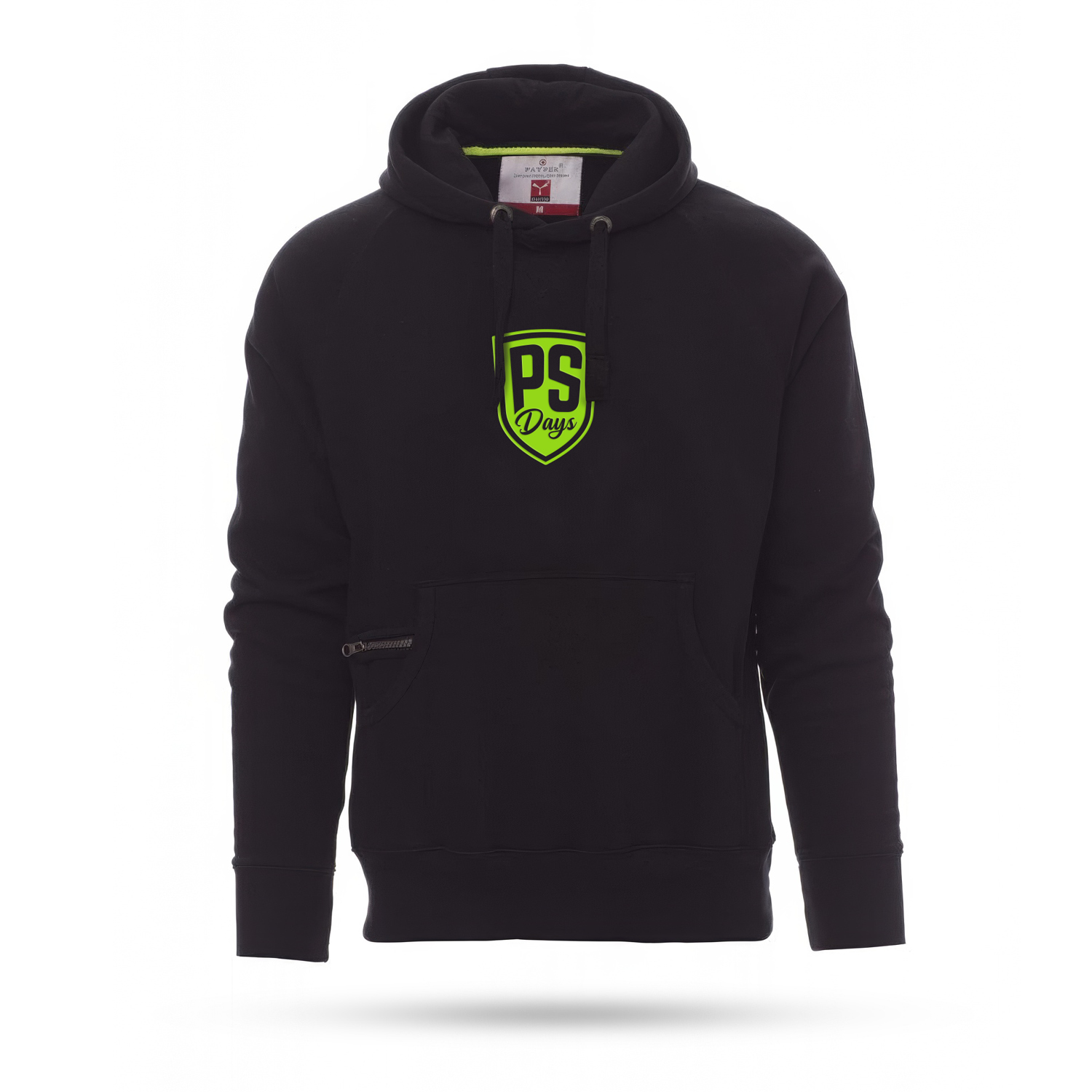 Herren Pocket Hoody - Schwarz/Grün