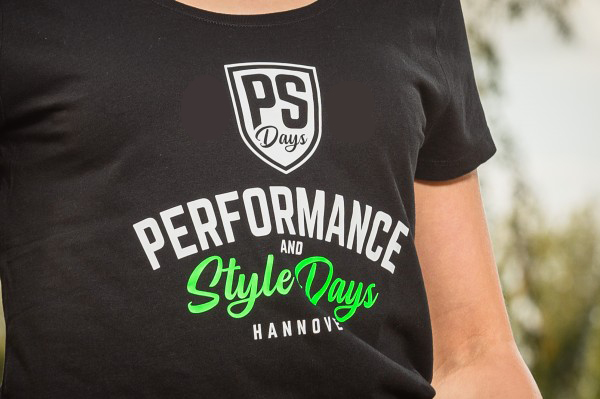 Damen T-Shirt Premium "PS Days" - schwarz-neon grün