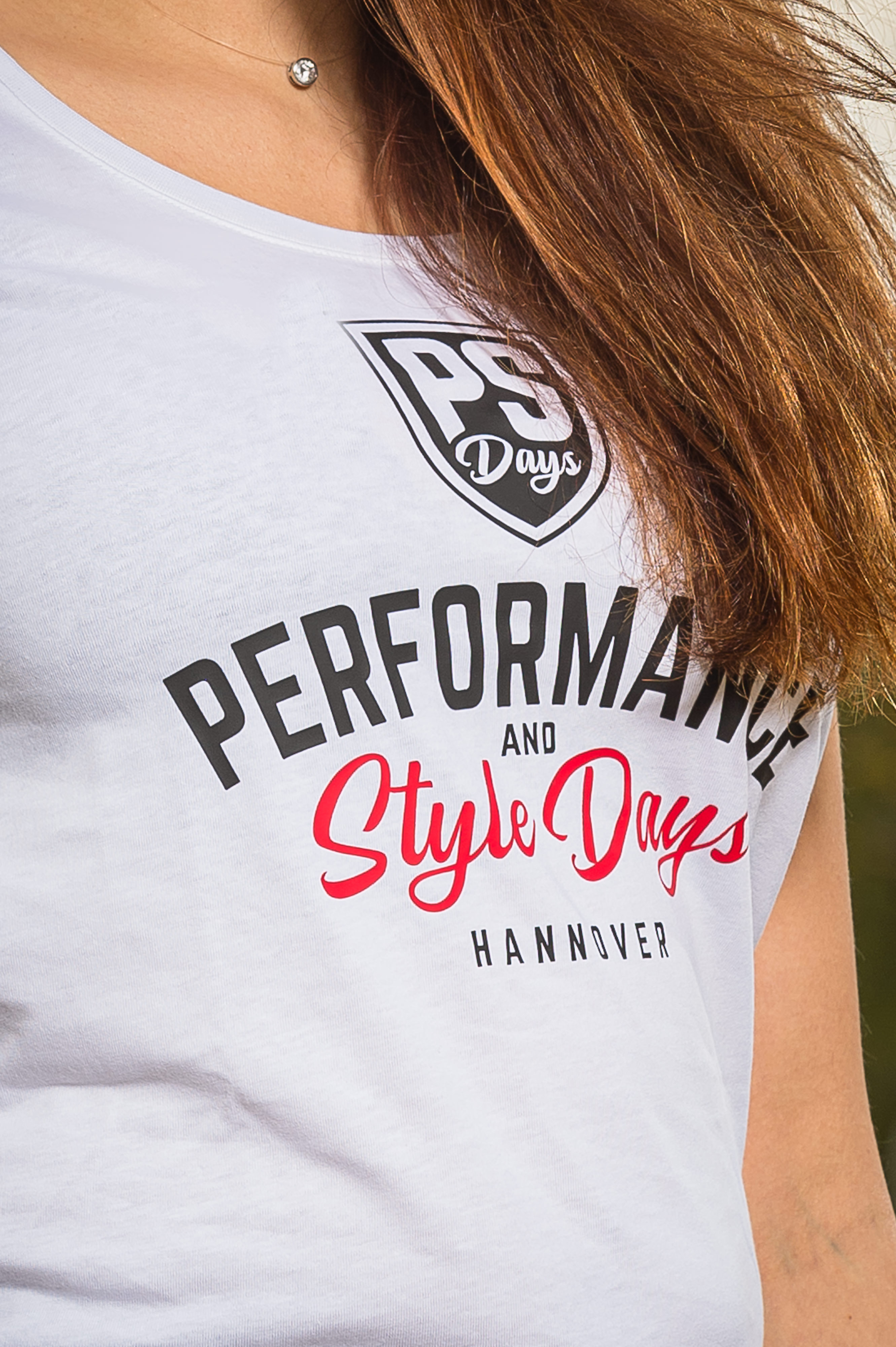 Damen T-Shirt Premium "PS Days" - weiß-rot